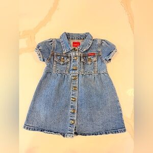 Y2K Guess Baby Denim Button Front Dress 6-9M